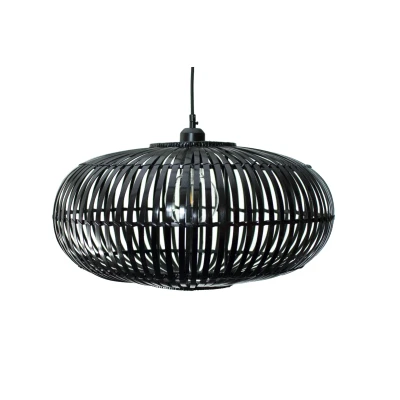 Afbeelding van Bamboe Hanglamp, Handgemaakt, Zwart, 50 cm