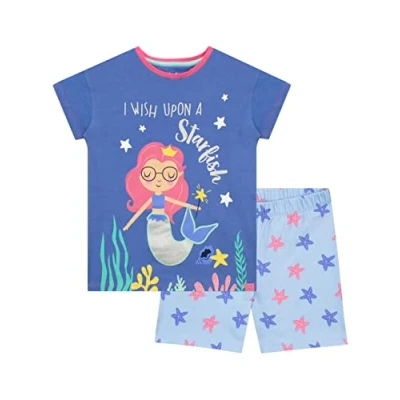 Afbeelding van Harry Bear Meisjes Kort Pyjama&#039;s Zeemeermin Blauw 134
