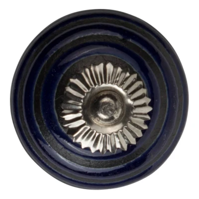 Afbeelding van Good in Style Meubelknop 40mm blauw/zwart cirkels