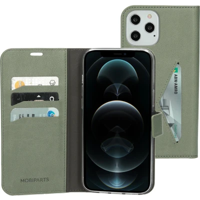Afbeelding van Mobiparts Classic Wallet Case Apple iPhone 12 Pro Max Stone Green