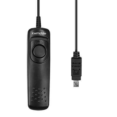 Afbeelding van kwmobile afstandsbediening Voor camera Shutter release met kabel MC DC2 SLR en spiegelreflex camera&#039;s Draadontspanner Zwart
