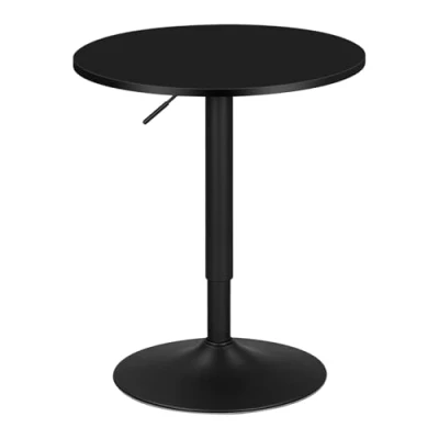 Afbeelding van WOLTU BT02sz Bartafel keukentafel hoogte verstelbare in MDF,tafel ronde Zwart