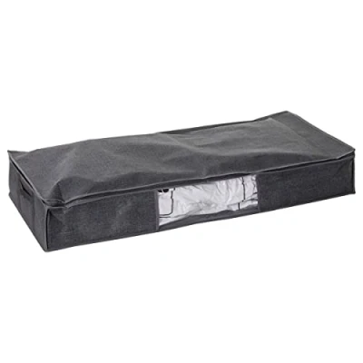 Afbeelding van 5Five Dekbed/kussens opberghoes antraciet grijs met vacuumzak 100 x 45 15 cm Opberghoezen