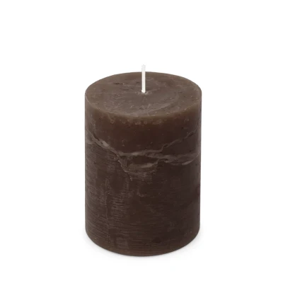 Afbeelding van Spaas Rustieke Pillarkaars 80/110 mm 65u donkerbruin