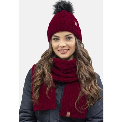 Afbeelding van Vivisence SET Sjaal, Dames, Maat: One Size, Maroon