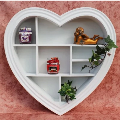Afbeelding van DanDiBo Display case Heart 15K050 made from wood 40 cm Shelf Collectors cabinet