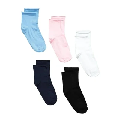 Afbeelding van Ulla Popken, Dames, grote maten, pak van 5 kousen, rolrand, basic kleur, Meerkleurig, 39 42 EU