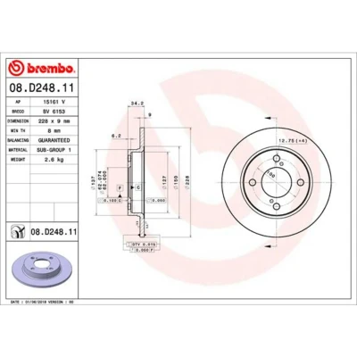 Afbeelding van Brembo Remschijven 08.D248.11