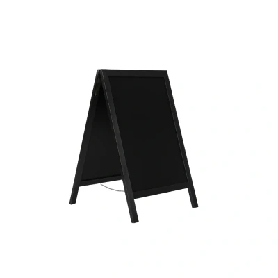 Afbeelding van BRASQ Krijtstoepbord Zwart 75x135 CM Krijtbord Reclamebord Stoepbord Dubbelzijdig voor Binnen en Buiten Horeca