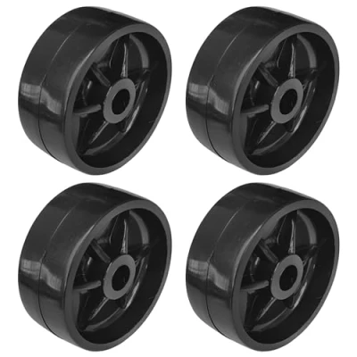 Afbeelding van cyclingcolors 4 x wielen van kunststof, 38 mm, zwart, meubelwielen, rolwagen, kleine laden, schuifdeur