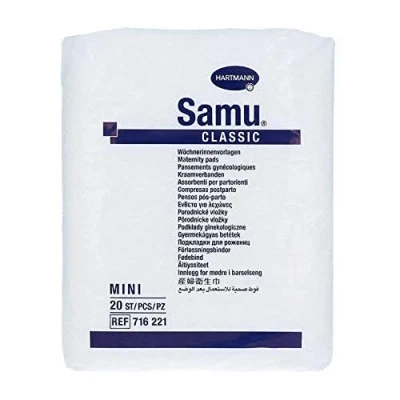 Afbeelding van Samu Classic Mini gynaecologisch verband kraamverbanden inleggers 1x20 stuks