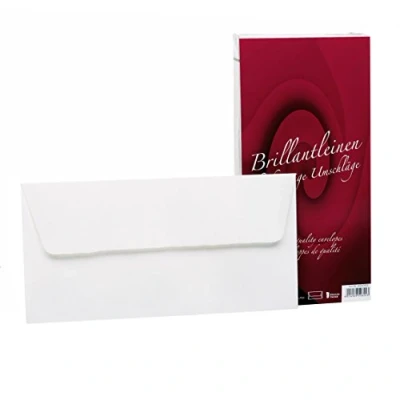 Afbeelding van Rössler Papier 20261833 Briljant linnen enveloppen DIN lang, 25 stuks, wit