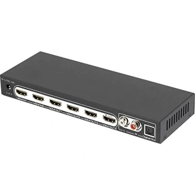 Afbeelding van SpeaKa Professional 4 poorten HDMI splitter Met audiopoorten, afstandsbediening 3840 x 2160 Pixel Zwart