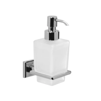 Afbeelding van Zeepdispenser Sapho Colorado Hangend 250 ML Chroom / Satijnglas