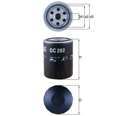 Afbeelding van Oliefilter MAHLE ORIGINAL OC 262