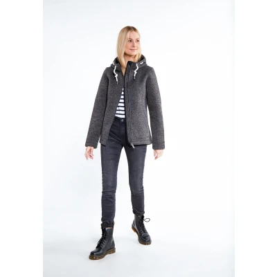 Afbeelding van Gebreid fleecejack DREIMASTER XXL / Grijs Melange 100% Polyester