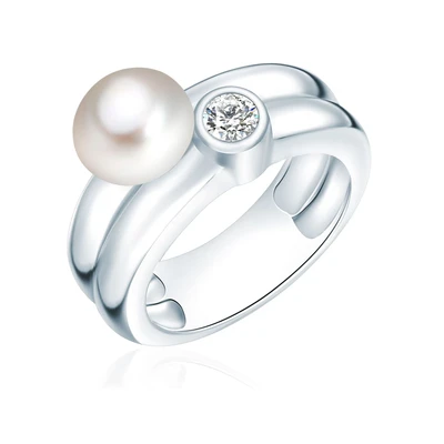 Afbeelding van Valero Pearls Ring zilver / parelwit