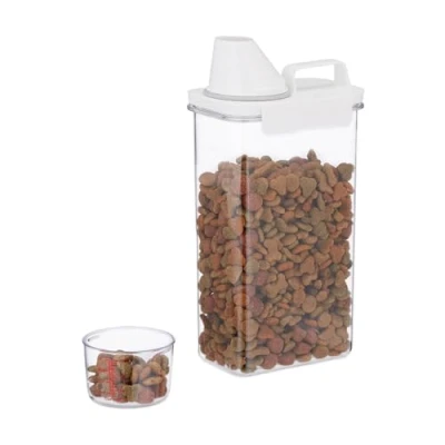 Afbeelding van Relaxdays voercontainer hond voorraaddoos met maatbeker muesli waspoeder bewaardoos