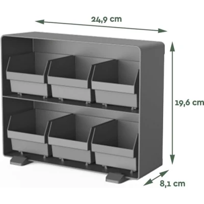 Afbeelding van BRASQ Thee Organizer Zwart TB100 6 Lades Ruimtebesparend Opbergsysteem keukenorganizer Theedoos Theezakjeshouder