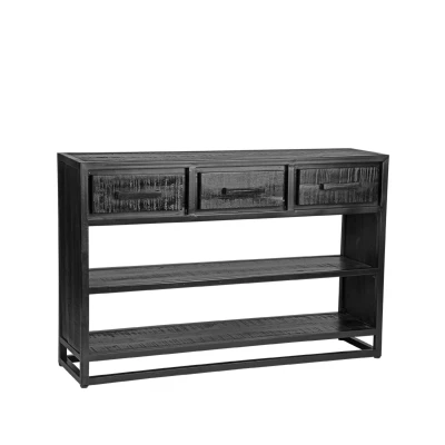Afbeelding van LABEL51 Chili sidetable mangohout zwart 115x30x75 cm Hout