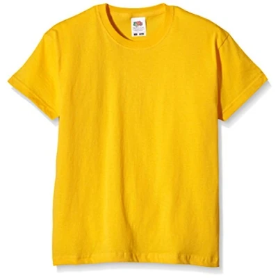 Afbeelding van Fruit of the Loom Unisex Kinderen Origineel T shirt met ronde hals en korte mouwen, Geel (zonnebloemgeel), 7 8 jaar