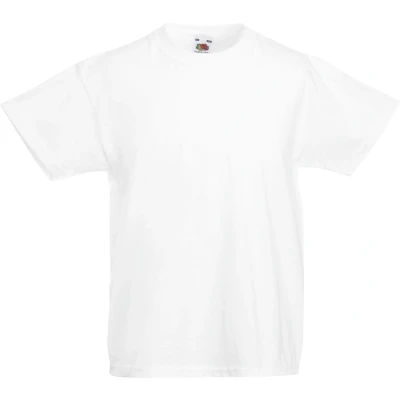 Afbeelding van Fruit of the Loom T shirt Kinderen maat 140 (9 11) 100% katoen 5 stuks (Wit)