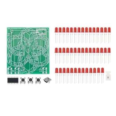 Afbeelding van Praktische printplaat voor het solderen van componenten, 43 led kit windmolens, elektronisch, vloeiend licht, doe zelf