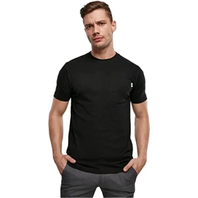 Afbeelding van Urban Classics Organic Cotton Basic Pocket TEE Tshirt basic, Heren, Maat: Medium, Schwarz