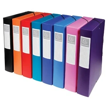 Afbeelding van 8x Exacompta elastobox rug van 6 cm geassorteerde kleuren