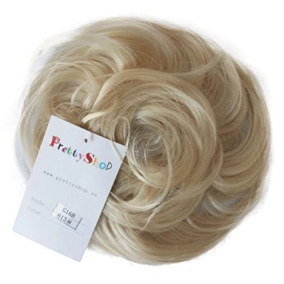 Afbeelding van CAISHA Haarstukje Haarwokkel Bruids Kapsel Opgestoken Volumineus Licht Golvend Knoet Platina Blond G16B