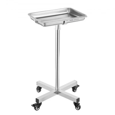 Afbeelding van VEVOR Mobiele Mayo Stand Roestvrijstalen Tray 25,2&quot; 39,8&quot; met verwijderbare lade