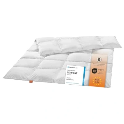 Afbeelding van sleepling 194639 Warm donsdekbed voor de winter, nieuw wit dons (90%) en veren (10%), made in EU, Ökotex, downpass, 200 x cm,