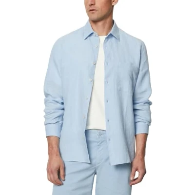 Afbeelding van Marc O&#039;Polo KENT COLLAR, LONG SLEEVES, ONE Rectangular Chest POCKET, Style Overhemd, Heren, Maat: XXL, Homestead blue