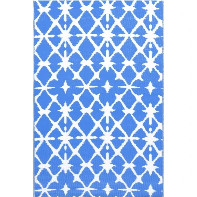 Afbeelding van vidaXL Buitenkleed 120x180 cm PP blauw en wit