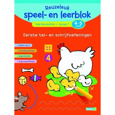 Afbeelding van Deltas Reuzeleuk speel en leerblok eerste tel schrijfoefeningen (4 5 j.)