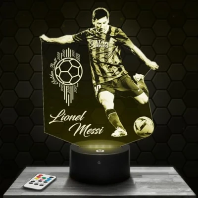Afbeelding van nachtlampje Touch L. Messi voetballer sport lamp 3D LED illusie cadeau idee Kerstmis verjaardag jongen meisje kinderkamer of volwassene TOP