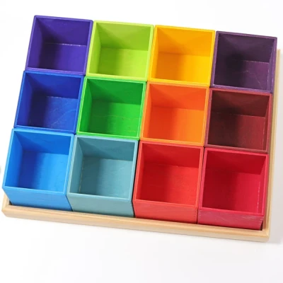 Afbeelding van Grimm&#039;s Sorteerbakjes 12 stuks regenboog