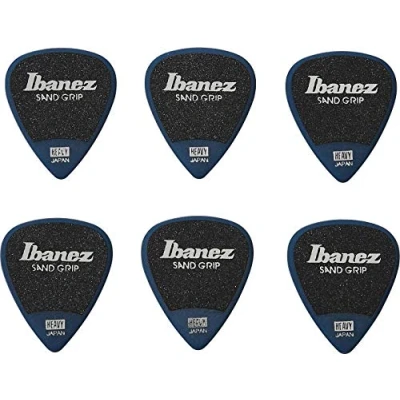Afbeelding van Ibanez PPA14HSGDB Grip Wizard Series Sand plectrumset 6 pack teardrop blauw heavy