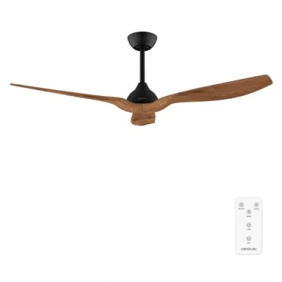 Afbeelding van Cecotec Deckenventilator EnergySilence Aero 5200 BlackWood, DC Motor 36W, Durchmesser 132 cm, Fernbedienung, Timer, Sommer und Winter, Blattrotation, Höhenverstellbar 12,5 oder 25 Leise