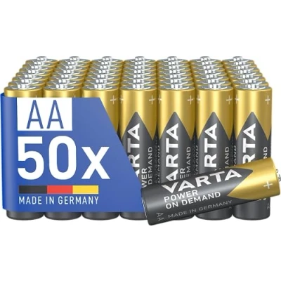 Afbeelding van VARTA Batterijen AA, verpakking van 50, Power on Demand, Alkaline, 1,5V, opslagpakket, flexibel, krachtig, voor computeraccessoires, Smart Home apparaten, Made in Germany [Exclusief bij Amazon]