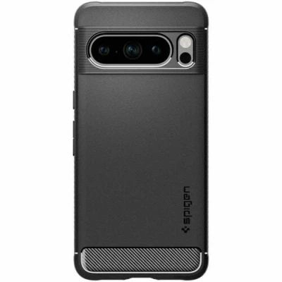 Afbeelding van Google Pixel 8 Pro Hoesje Siliconen en TPU (zacht) Spigen Backcover/Softcase Zwart Telefoonhoesje Shockproof/Valbescherming