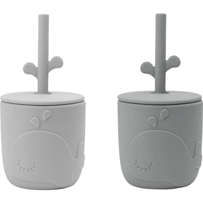 Afbeelding van Done by deer kinderbeker met rietje peekaboo wally grey 2st