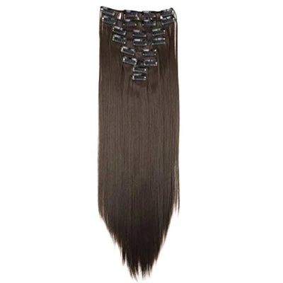 Afbeelding van CAISHA XXL 50cm 8 Delige Set CLIP IN EXTENSIONS Haarextensies Haarstukje Glad Brunette CES104