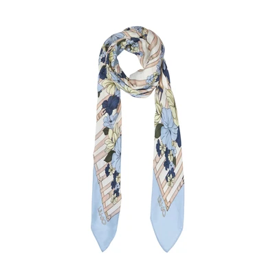 Afbeelding van LIU JO Foulard Flower Metalleria Halsdoek, Dames, Maat: One Size, Cielo