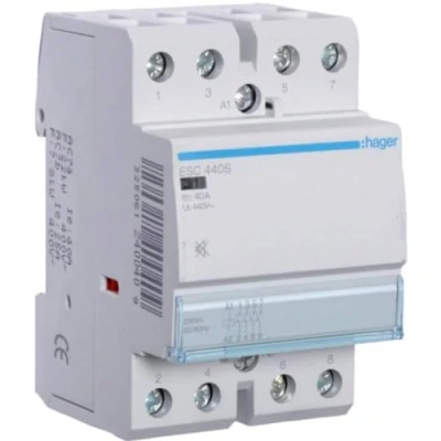 Afbeelding van Hager magneetschakelaar ac esc 4no 40 1 400v 25 3 kw u spoel 230v 50hz 60hz esc440s