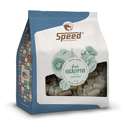 Afbeelding van Speed Delicious speedies eucalyptus, paardenlekkernij met eucalyptussmaak, verfrissende snack voor elk paard, beste ingrediënten, eenvoudig praktisch (5 kg)