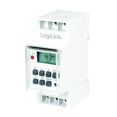 Afbeelding van LogiLink ET0010 DIN rail timer met digitale en LCD voor het eenvoudig schakelen van bijvoorbeeld neonlampen, warmwaterbereiders, lantaarns, irrigatiesystemen, enz