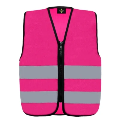 Afbeelding van Korntex Kids ́ Hi Vis Safety Vest With Front Zipper Aalborg KX201 Magenta