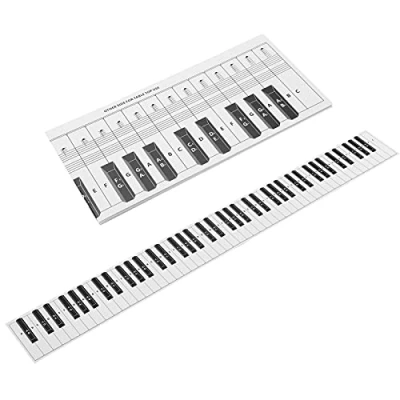 Afbeelding van Oefen Piano Toetsenbord Notitiekaart 88 Toetsen Oefening Vergelijkingstabel Draagbaar Gecoat Papier Waterdicht voor Achter de