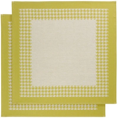 Afbeelding van Theedoeken De Witte Lietaer Pied Poule Yellowgreen (2 stuks)